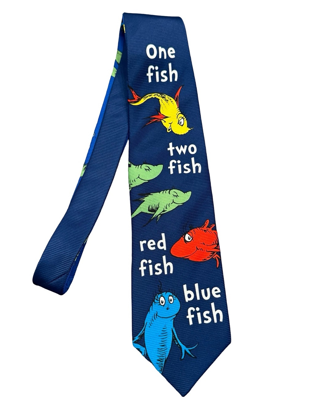 Dr. Seuss One Fish Two Fish Red Fish Blue Fish Novelty Tie Teacher Librarian